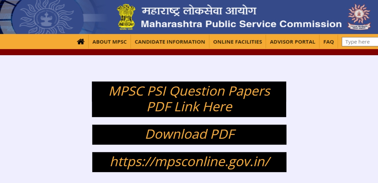 MPSC PSI Question Papers PDF