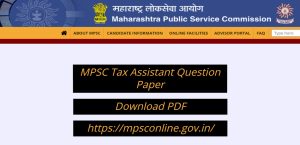 MPSC Tax Assistant Question Paper