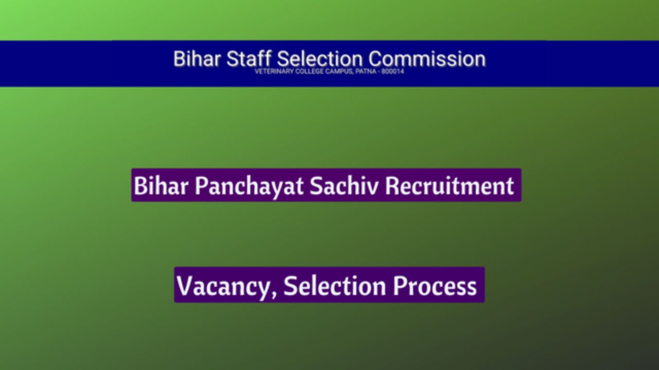 Bihar Panchayat Sachiv Recruitment 2024 - Selection Process, Eligibility Criteria 