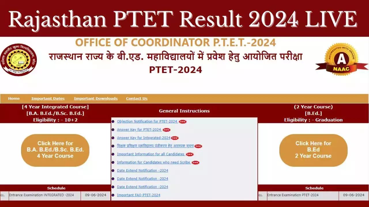 Rajasthan PTET Result 2024: Release Date And Important Details